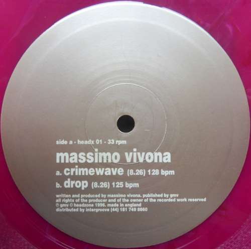 Cover Massimo Vivona - Crimewave / Drop (10, Pin) Schallplatten Ankauf