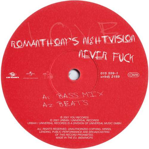 Cover Romanthony's Nightvision - Never Fuck (12) Schallplatten Ankauf