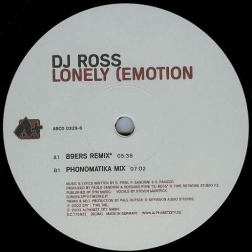 Cover DJ Ross (2) - Lonely (Emotion) (12) Schallplatten Ankauf