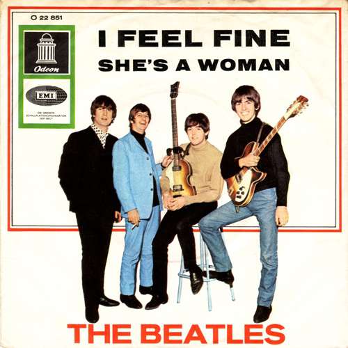 Cover I Feel Fine / She's A Woman Schallplatten Ankauf