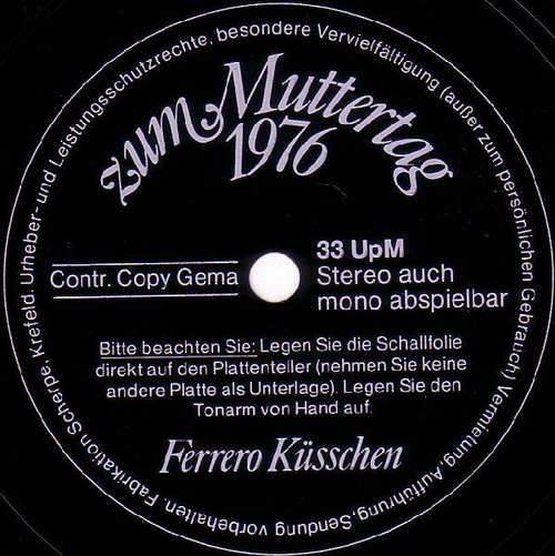 Bild Unknown Artist - Zum Muttertag 1976 (Flexi, 6½, S/Sided, Promo) Schallplatten Ankauf