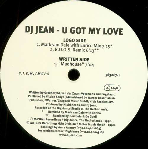 Cover DJ Jean - U Got My Love - Remixes (12) Schallplatten Ankauf