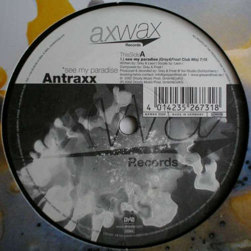 Cover Antraxx - See My Paradise (12) Schallplatten Ankauf