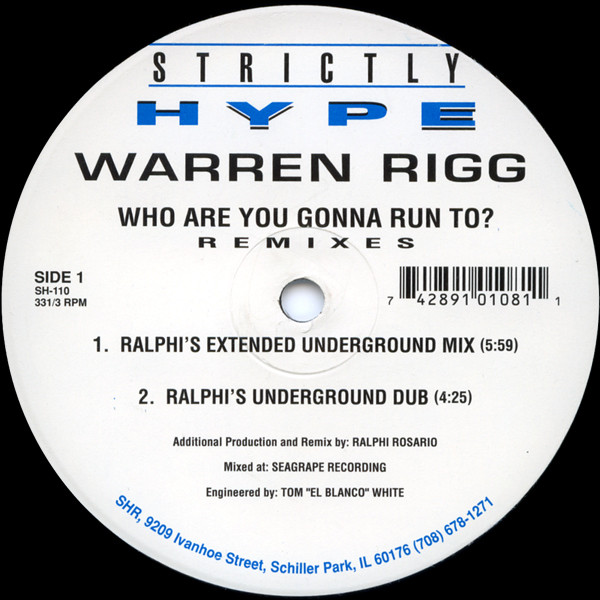 Cover Warren Rigg - Who Are You Gonna Run To? (Remixes) (12) Schallplatten Ankauf