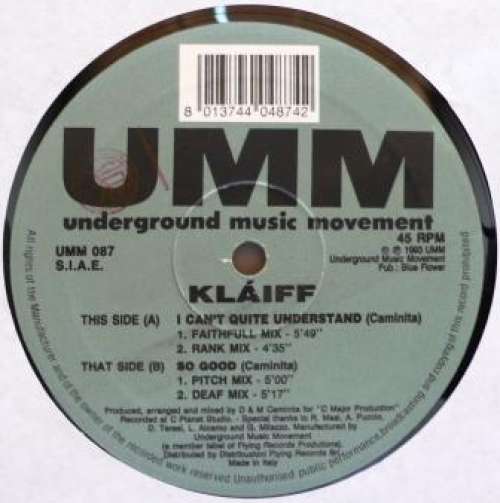 Cover Klaiff - I Can't Quite Understand / So Good (12) Schallplatten Ankauf