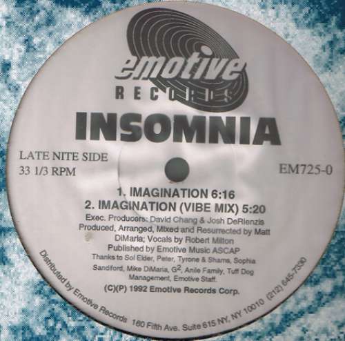 Cover Insomnia - Imagination (12) Schallplatten Ankauf