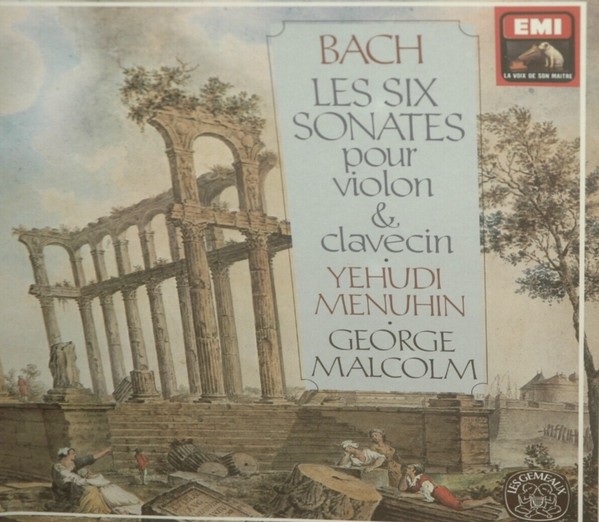 Cover Bach*, Yehudi Menuhin, George Malcolm, Ambrose Gauntlett - Six Sonates Pour Violon Et Clavecin (2xLP, RE, Gat) Schallplatten Ankauf