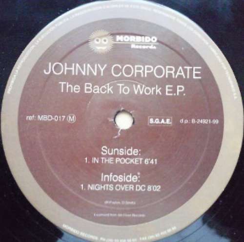 Cover Johnny Corporate - The Back To The Work E.P. (12) Schallplatten Ankauf
