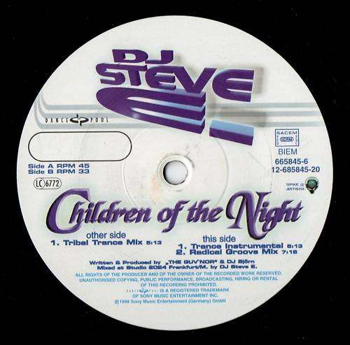 Cover DJ Steve E. - Children Of The Night (12) Schallplatten Ankauf