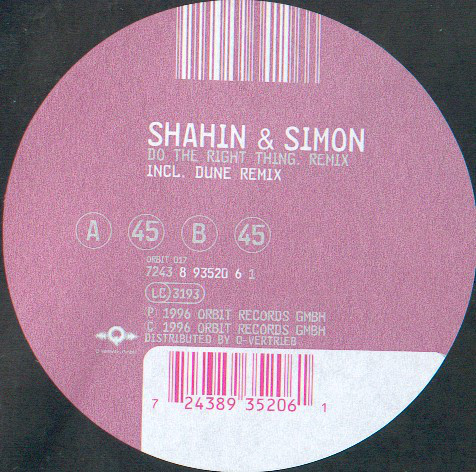 Cover Shahin & Simon - Do The Right Thing (Remixes) (12) Schallplatten Ankauf