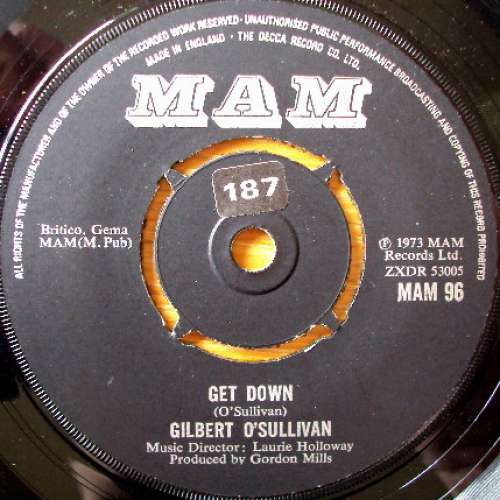 Cover Gilbert O'Sullivan - Get Down (7, Single) Schallplatten Ankauf