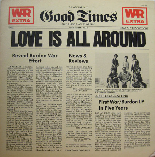 Cover War Featuring Eric Burdon* - Love Is All Around (LP, Album) Schallplatten Ankauf