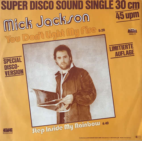 Cover Mick Jackson - You Don't Light My Fire (12) Schallplatten Ankauf