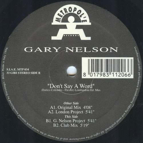 Cover Gary Nelson - Don't Say A Word (12) Schallplatten Ankauf