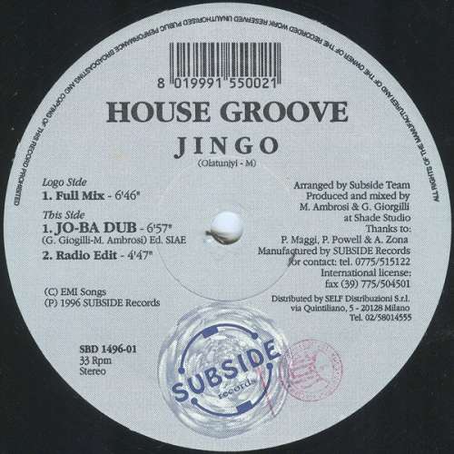 Cover House Groove - Jingo (12) Schallplatten Ankauf