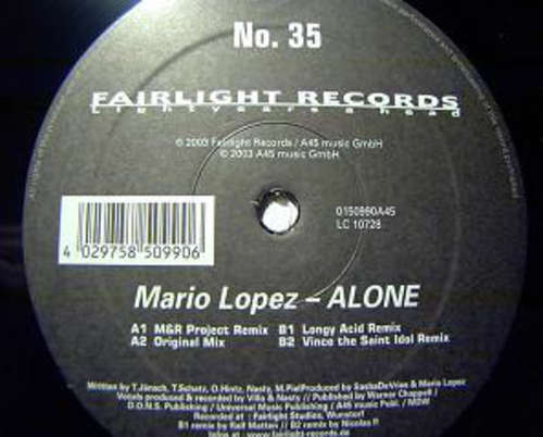 Cover Mario Lopez - Alone (12) Schallplatten Ankauf