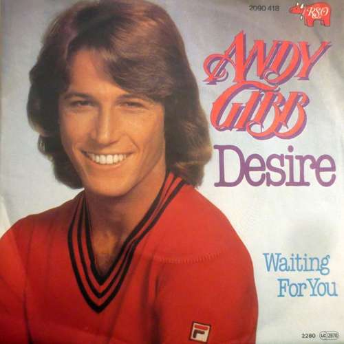 Cover Andy Gibb - Desire / Waiting For You (7, Single) Schallplatten Ankauf