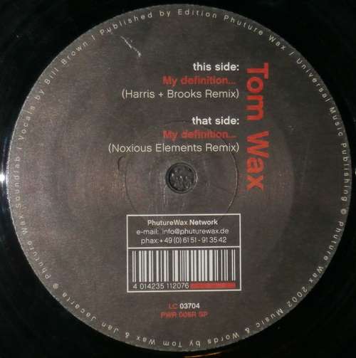 Cover Tom Wax - My Definition... (Remixes) (10, Ltd) Schallplatten Ankauf