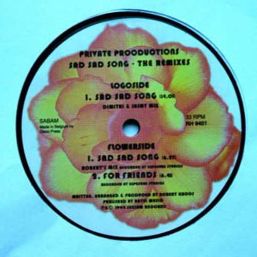 Cover Private Productions - Sad Sad Song - The Remixes (12) Schallplatten Ankauf