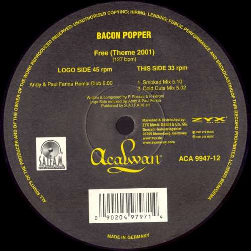 Cover Bacon Popper - Free (Theme 2001) (12) Schallplatten Ankauf