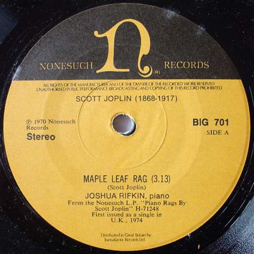 Bild Joshua Rifkin - Maple Leaf Rag (7) Schallplatten Ankauf