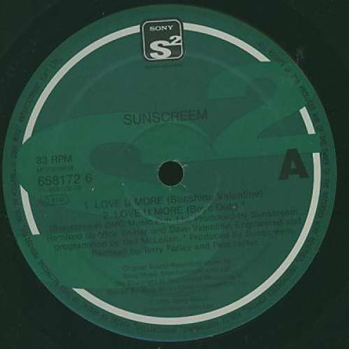 Cover Sunscreem - Love U More (12, Single) Schallplatten Ankauf