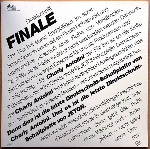 Bild Charly Antolini - Finale (LP, Album, Ltd, dir) Schallplatten Ankauf