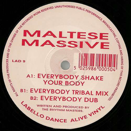 Cover Maltese Massive - Everybody Shake Your Body (12) Schallplatten Ankauf