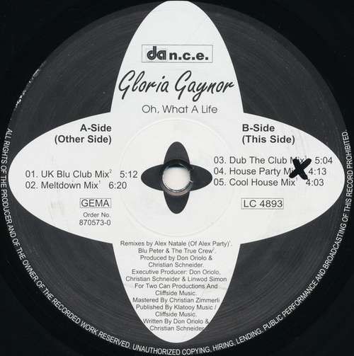 Cover Gloria Gaynor - Oh, What A Life (12) Schallplatten Ankauf