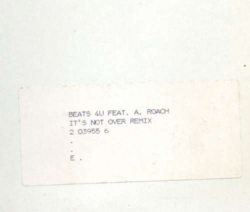 Cover Beats 4U* Feat. A. Roach* - It's Not Over (Remix) (12, Promo) Schallplatten Ankauf