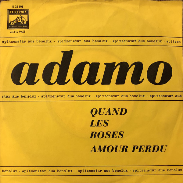 Cover Adamo - Amour Perdu / Quand Les Roses (7, Single) Schallplatten Ankauf