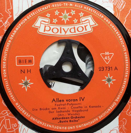 Cover Akkordeon-Orchester Bunte Reihe - Allen Voran IV (7, Single) Schallplatten Ankauf