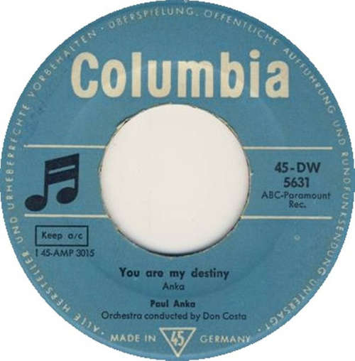 Cover Paul Anka - You Are My Destiny / When I Stop Loving You (7, Single, Mono) Schallplatten Ankauf