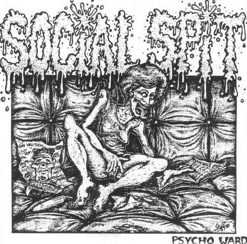 Cover Social Spit - Psycho Ward (7, EP) Schallplatten Ankauf