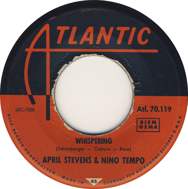 Cover April Stevens & Nino Tempo* - Whispering / Tweedlee Dee (7, Single) Schallplatten Ankauf