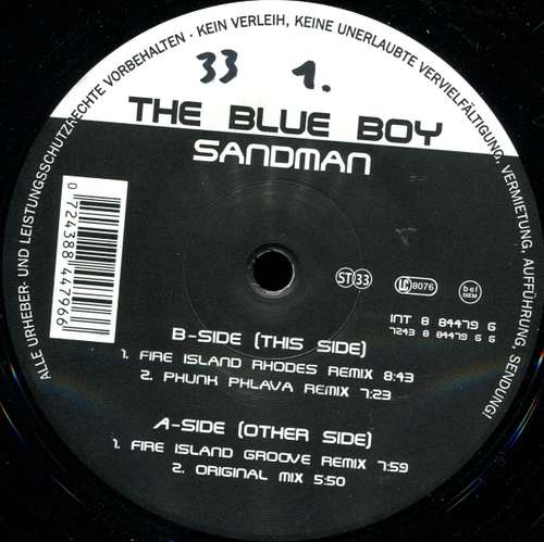 Cover Blue Boy - Sandman (12) Schallplatten Ankauf