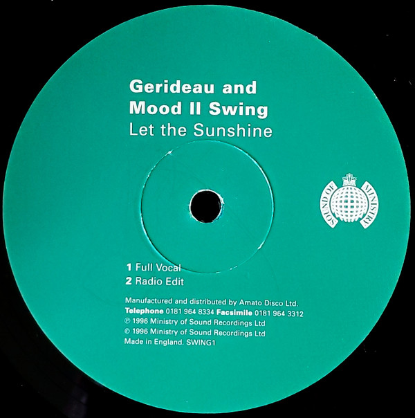 Cover Gerideau And Mood II Swing - Let The Sunshine (12, S/Sided, Etch) Schallplatten Ankauf