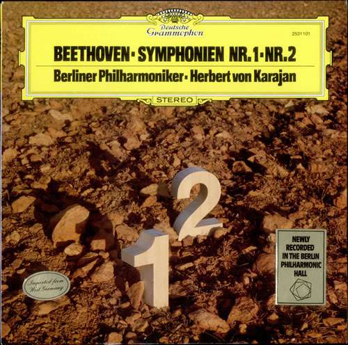 Cover Beethoven* - Berliner Philharmoniker, Herbert von Karajan - Symphonien Nr. 1 - Nr. 2 (LP) Schallplatten Ankauf
