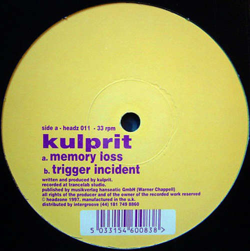 Cover Kulprit - Memory Loss (12) Schallplatten Ankauf