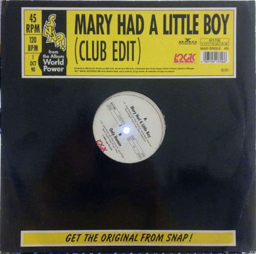 Cover Snap! - Mary Had A Little Boy / Only Human (12, Maxi) Schallplatten Ankauf