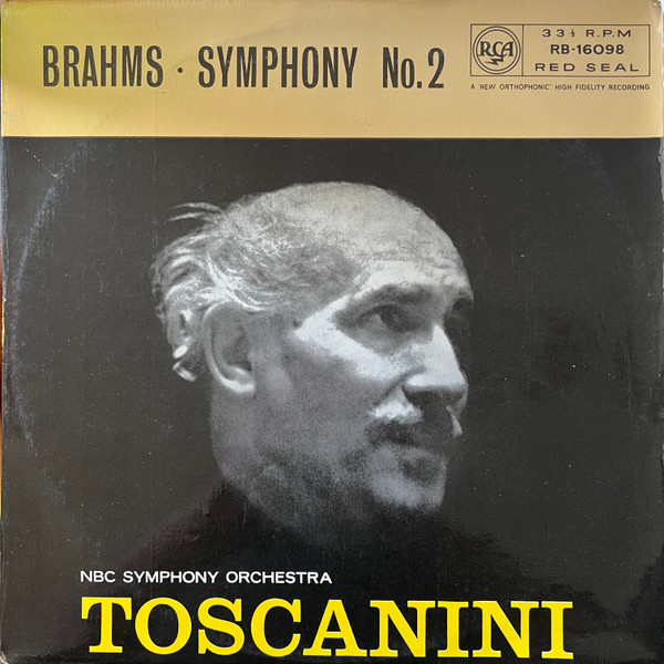 Cover Brahms* - Toscanini* And The NBC Symphony Orchestra - Symphony No. 2 (LP, Mono) Schallplatten Ankauf