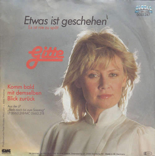 Cover Gitte* - Etwas Ist Geschehen (Es Ist Nie Zu Spät) (7, Single) Schallplatten Ankauf