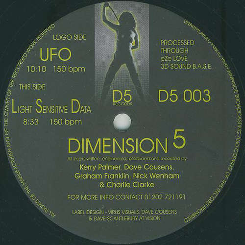 Cover Dimension 5 - UFO / Light Sensitive Data (12) Schallplatten Ankauf