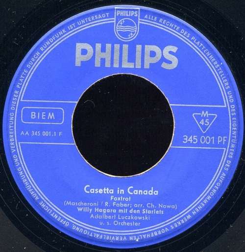 Cover Willy Hagara - Casetta In Canada (7, Single, Mono) Schallplatten Ankauf