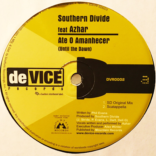 Cover Southern Divide Feat Azhar - Ate O Amanhecer (Until The Dawn) (12) Schallplatten Ankauf