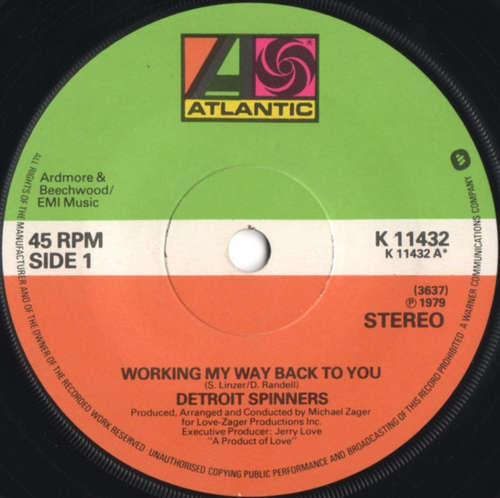 Cover Detroit Spinners* - Working My Way Back To You (7, Single) Schallplatten Ankauf