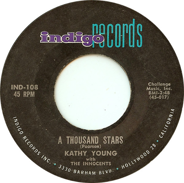 Cover Kathy Young With The Innocents (2) - A Thousand Stars / Eddie My Darling (7, Single) Schallplatten Ankauf