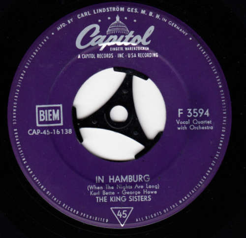 Cover The King Sisters - In Hamburg / While The Lights Are Low (7, Single) Schallplatten Ankauf