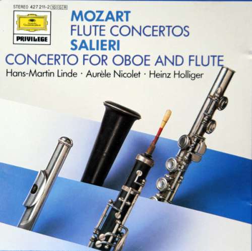 Cover Mozart*, Salieri*, Hans-Martin Linde, Aurèle Nicolet, Heinz Holliger - Flute Concertos, Concerto For Oboe & Flute (CD) Schallplatten Ankauf