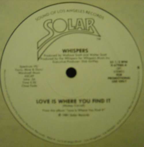 Cover The Whispers - Love Is Where You Find It (12, Promo) Schallplatten Ankauf